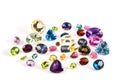 A grouping of faceted gemstones Royalty Free Stock Photo