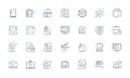 Grouping line icons collection. Categorization, Segregation, Clustering, Bundling, Sorting, Organizing, Aggregation