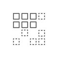 Grouping objects line outline icon