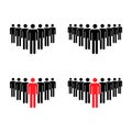 Grouping people collection flat icon isolated on white background. Teamwork symbol. Leadership vector illustration set Royalty Free Stock Photo