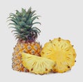 Fresh pineapple fruit isolated on white background Royalty Free Stock Photo