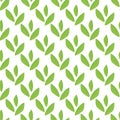 Groups of green leaves seamless vector pattern background. Beautiful backdrop of painterly watercolor effect trios of