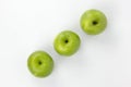 GROUPs of Healthy apple isolated on a white background, Green organic apples used in fruits ads concepts Royalty Free Stock Photo