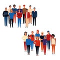 Groups of people cartoons Royalty Free Stock Photo