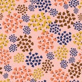 Groups of simple flowers seamless vector pattern