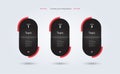 GROUPs of Vector infographic three dark element design, and dark infographic options with 3 level or banners infographic template