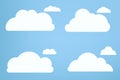 Groups of white cloud objects, cloud concepts, clouds element, clouds caroon style, in a flat design