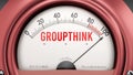 Groupthink that is hitting a full scale, showing a very high level of groupthink, overload of it, too much of Royalty Free Stock Photo
