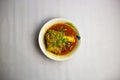 Grour beef nalli Nihari served in karahi isolated on background top view of bangladeshi, indian and pakistani traditional spicy