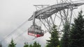 The Grouse Mountain Skyride climbing up to the top of mountain.