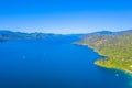 Grove arm of Queen Charlotte sound at South Island of New Zeland Royalty Free Stock Photo