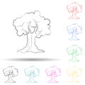 Grove, olive, leaf multi color set icon. Simple thin line, outline vector of oliver icons for ui and ux, website or mobile