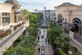 Grove shopping mall in Los Angeles, high angle shot