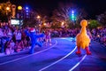 Grover and Big Bird  Sesame Street Christmas Parade at Seaworld Royalty Free Stock Photo