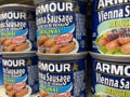 Armour Vienna sausage on a retail store shelf Variety side view