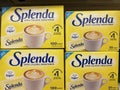 Artificial sweeteners on retail store shelf Boxes of Splenda close up