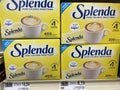 Artificial sweeteners on retail store shelf Splenda box price Royalty Free Stock Photo