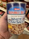Grocery store Bumble Bee canned white clam sauce