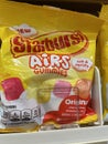 Grocery store candy section Starburst airs chewy