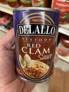 Grocery store Delallo canned white clam sauce