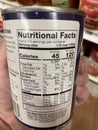 Grocery store Delallo canned white clam sauce Nutrition label