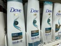 Grocery store Dove hair care products side view