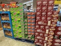 Grocery store Dr Pepper and MTN Dew display on pallets