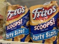 Grocery store Fritos scoops party size on a shelf