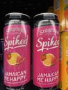 Grocery store Spiked canned alcoholic drink on a store shelf Royalty Free Stock Photo