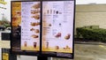 McDonalds fast food restaurant exterior drive thru menu