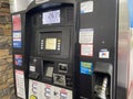 Murphey USA gas station pumps side view Royalty Free Stock Photo