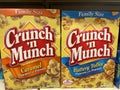 Products on a retail store shelf Crunch n Munch popcorn