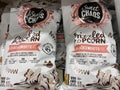 Products on a retail store shelf Sweet Chaos drizzled popcorn