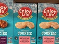 Retail grocery store Enjoy life gluten free cookies front view