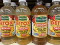 Retail store apple cider vinegar organic bottles