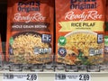 Retail store Ben`s Original rice Pilaf and Whole grain price tags