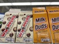 Retail store candy Milk duds and Whoppers box Royalty Free Stock Photo