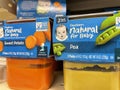 Retail store Gerber baby food side view Royalty Free Stock Photo