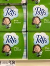 Retail store shelf Puffs tissue small size