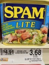 Retail store Spam meat in a can Lite