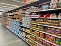 Walmart grocery store bread aisle full