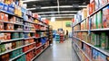 Walmart grocery store interior cereal aisle