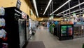 Walmart grocery store interior ice case front end