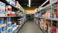 Walmart grocery store interior paper goods aisle