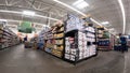 Walmart grocery store interior workers