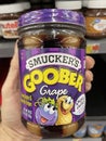 Walmart retail store interior Smuckers goober Peanut butter and jelly stripes