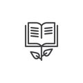 Grow book line icon