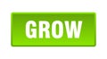 grow button. grow square isolated push button.