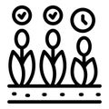 Grow flower icon outline vector. Digital future