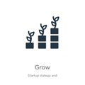 Grow icon vector. Trendy flat grow icon from startup stategy and success collection isolated on white background. Vector